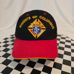 Knights of Columbus Embroidered Dad Hat‎ Black Red K of C Strapback Cap